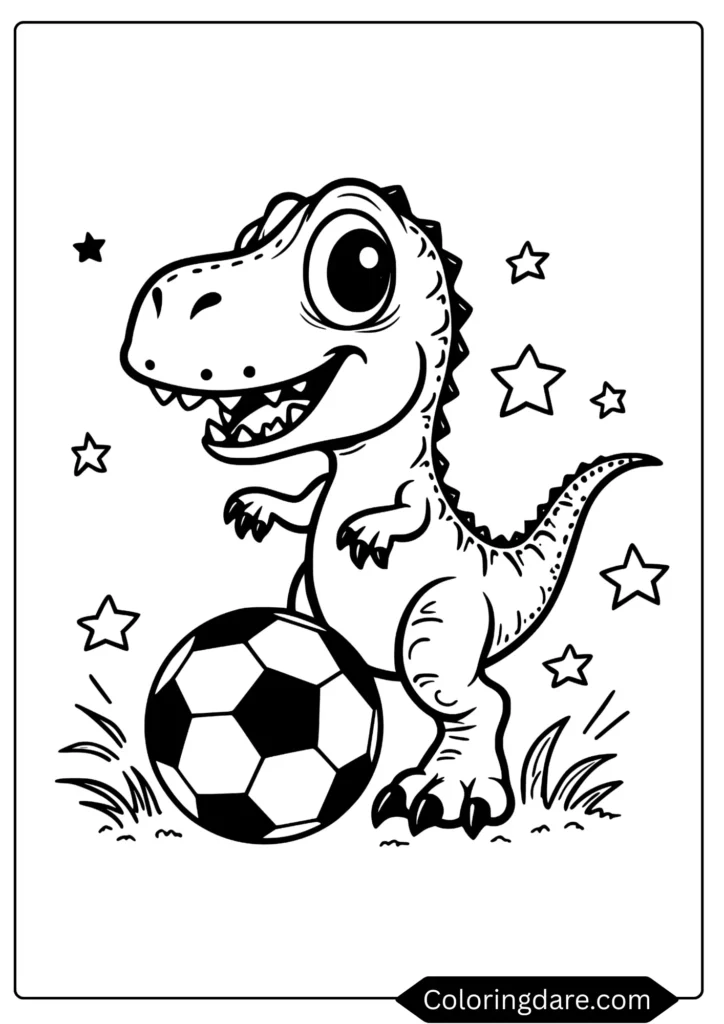 Baby Dinosaur Playing with a Ball