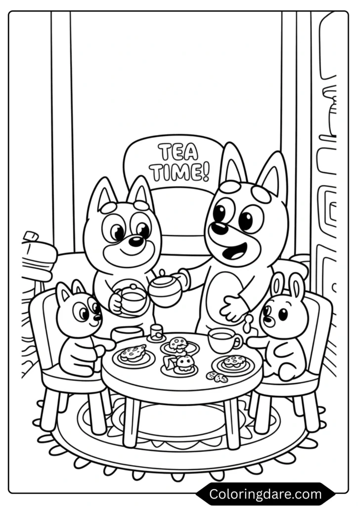 Blueys Living Room Tea Party