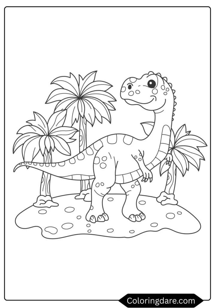 Happy T-Rex in a Jungle Scene